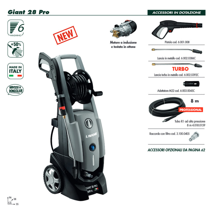 IDROPULITRICE LAVOR GIANT 28 PRO INDUZIONE A FREDDO