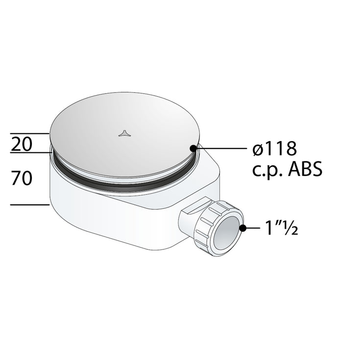 PILETTA DOCCIA SIFONATA ALOHA Ø90 1"1/2