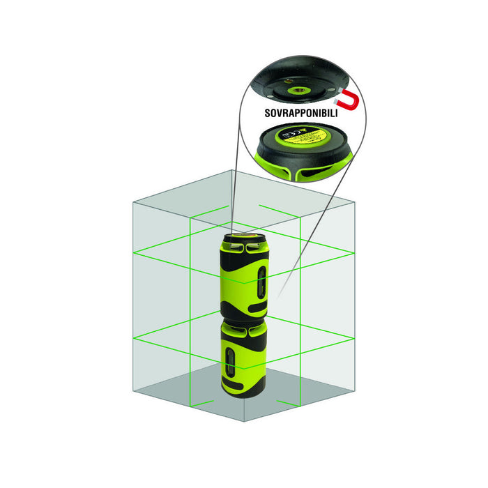 LIVELLA LASER METRICA 2 LINEE GREEN FLASH 15MT