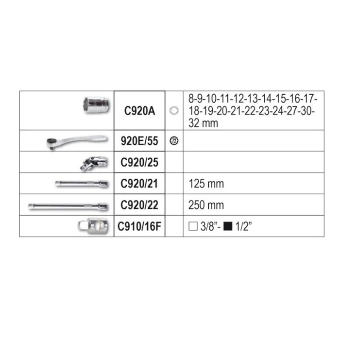 BETA SET BUSSOLE 25PZ 923E/C25