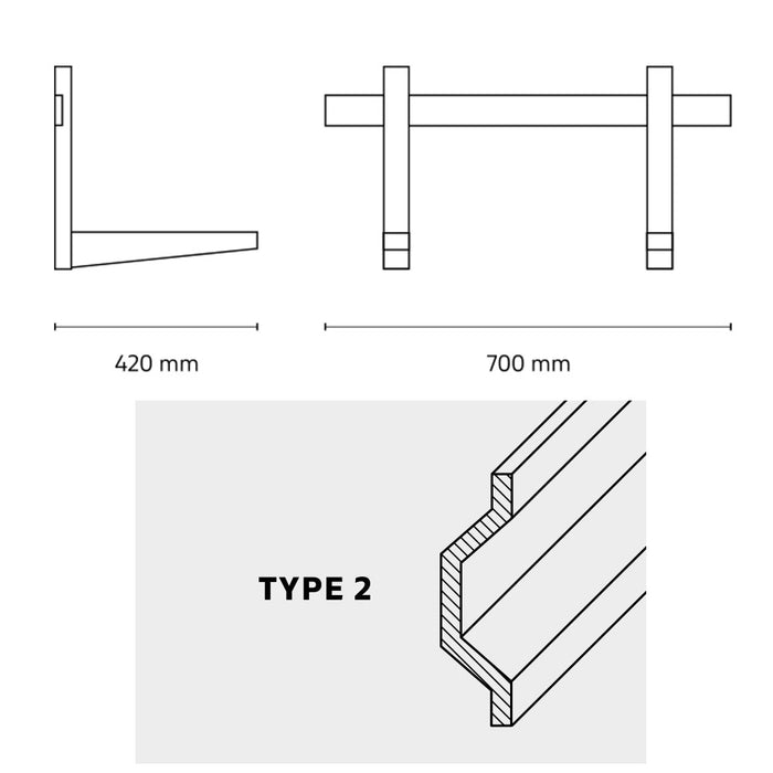 STAFFA CONDIZIONATORE SUPER LIGHT 15/10 42x40x70