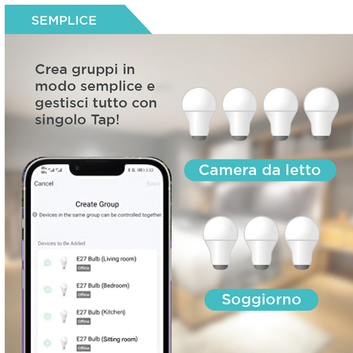 Lampada Goccia SMART BEACON TECH 10w RGB