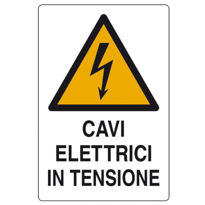 CARTELLO CAVI ELETTRICI IN TENSIONE 68X43