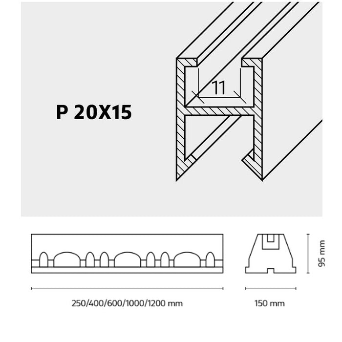 COPPIA BASI PAVIMENTO PER POMPE DI CALORE S-634 KG200 400x95x150