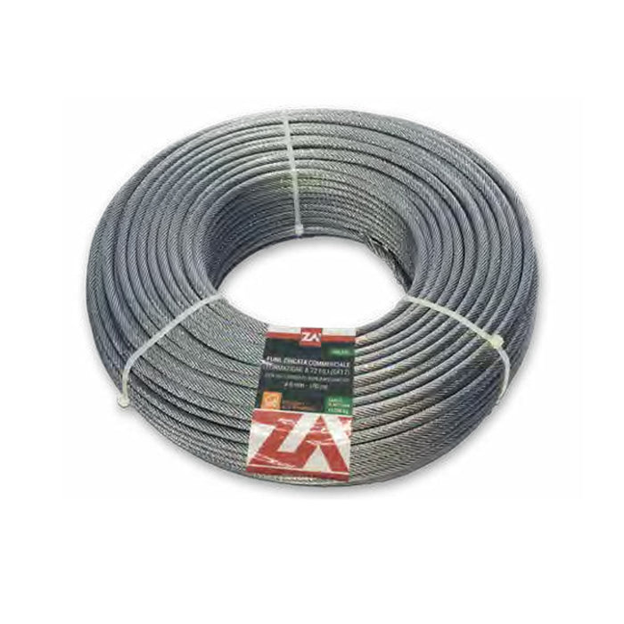 FUNE ACCIAIO ZINCATA DA 6X25 MT