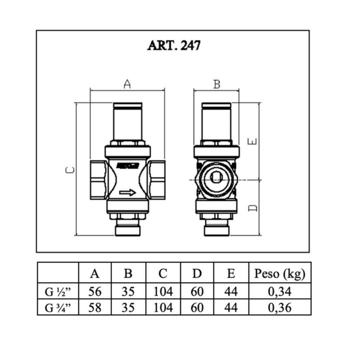 RIDUTTORE DI PRESSIONE ICMA P/MANOMETRO 1/2 FF