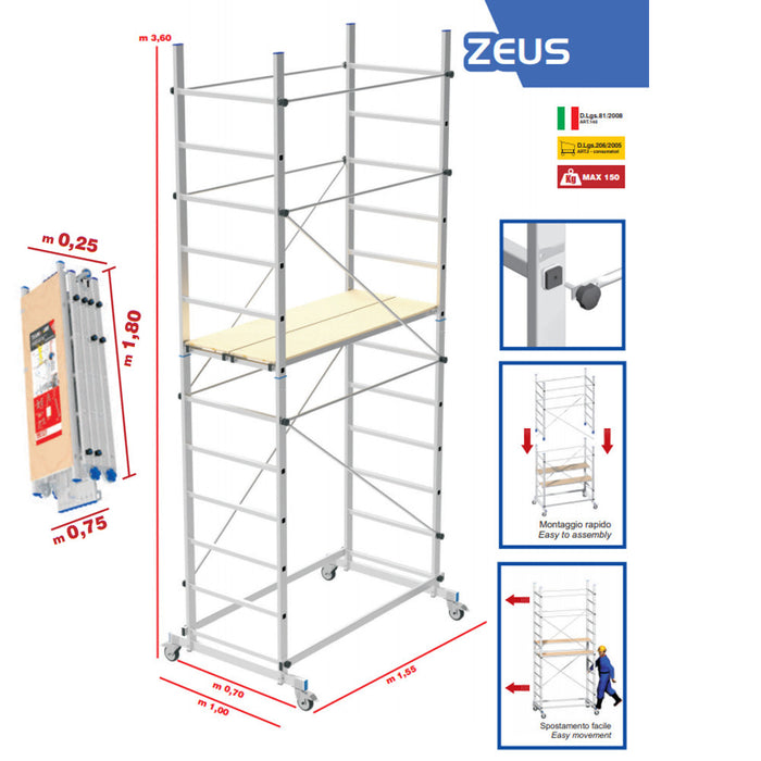 TRABATTELLO ALLUMINIO MARCHETTI ZEUS H360