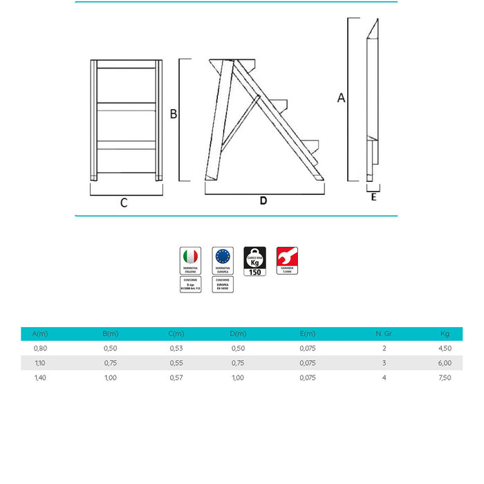 SGABELLO ALLUMINIO PRATIKO GR 2