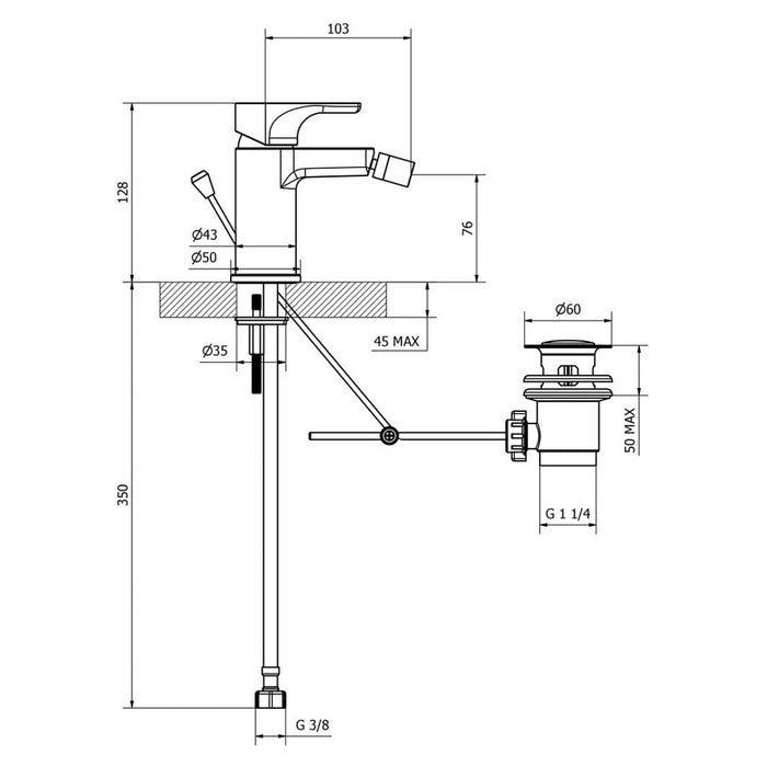 MISCELATORE BIDET BING CROMO