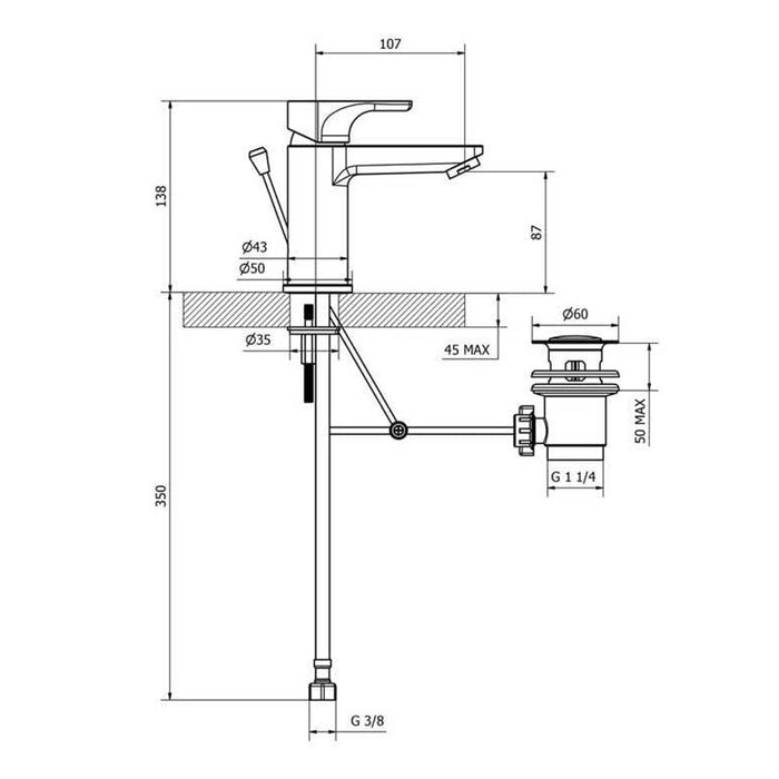MISCELATORE LAVABO BING CROMO