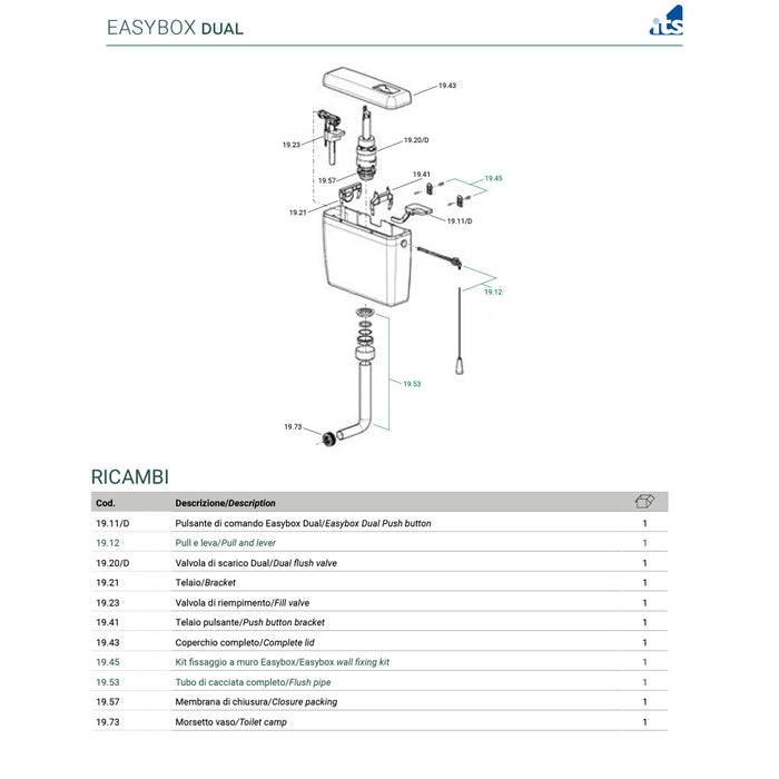 CASSETTA WC TODINI EASYBOX DUAL