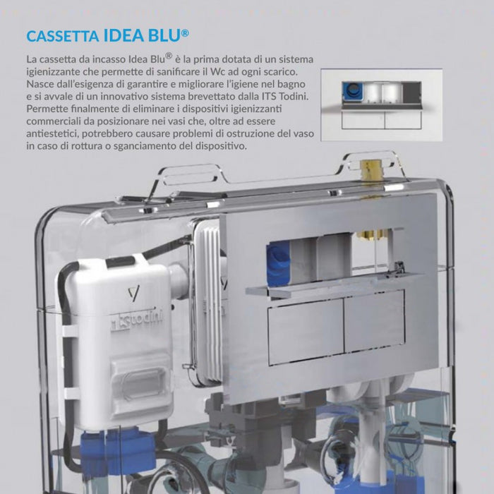 ITS TODINI CASSETTA WC INCASSO IDEA BLU COMPLETA CON SANIFICATORE